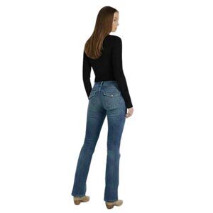 Liz Claiborne Petite 10 Stretch Flare Bootcut Jeans Cotton Spandex Blend